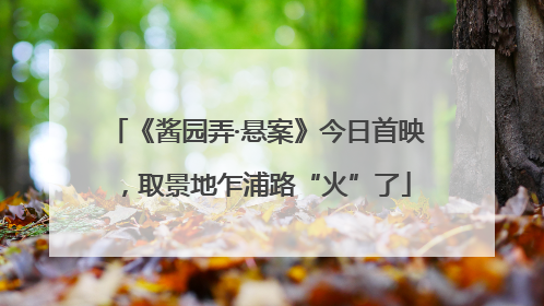 《酱园弄·悬案》今日首映，取景地乍浦路“火”了