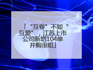 “互卷”不如“互爱”，江苏上市公司新增104单并购重组