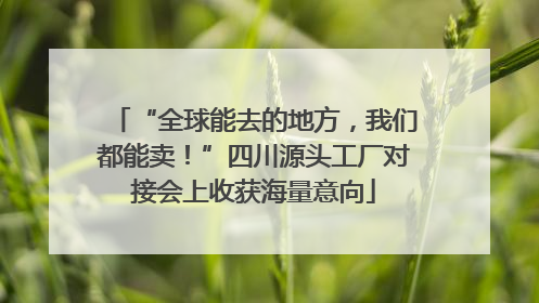 “全球能去的地方，我们都能卖！”四川源头工厂对接会上收获海量意向