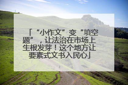 “小作文”变“填空题”，让法治在市场上生根发芽！这个地方让要素式文书入民心