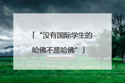 “没有国际学生的哈佛不是哈佛”