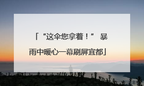 “这伞您拿着！” 暴雨中暖心一幕刷屏宜都