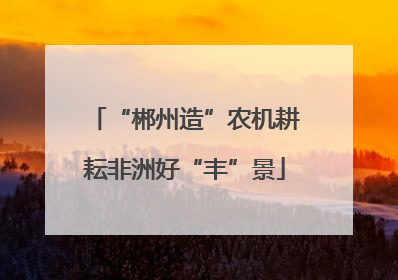 “郴州造”农机耕耘非洲好“丰”景