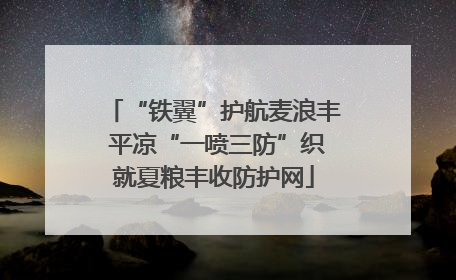 “铁翼”护航麦浪丰 平凉“一喷三防”织就夏粮丰收防护网
