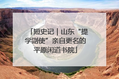 短史记｜山东“提学副使”亲自更名的平原闲道书院