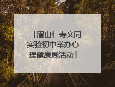 眉山仁寿文同实验初中举办心理健康周活动