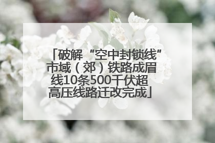 破解“空中封锁线” 市域（郊）铁路成眉线10条500千伏超高压线路迁改完成
