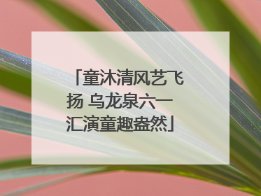 童沐清风艺飞扬 乌龙泉六一汇演童趣盎然