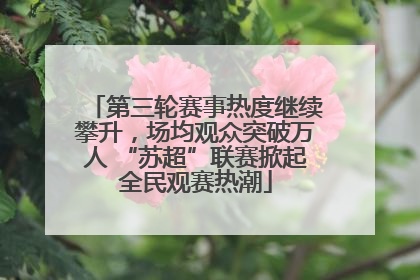 第三轮赛事热度继续攀升，场均观众突破万人 “苏超”联赛掀起全民观赛热潮