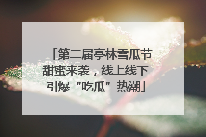 第二届亭林雪瓜节甜蜜来袭，线上线下引爆“吃瓜”热潮