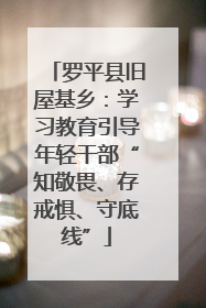 罗平县旧屋基乡：学习教育引导年轻干部“知敬畏、存戒惧、守底线”