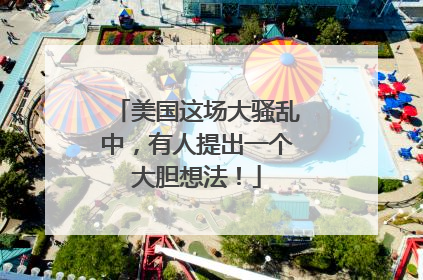 美国这场大骚乱中，有人提出一个大胆想法！