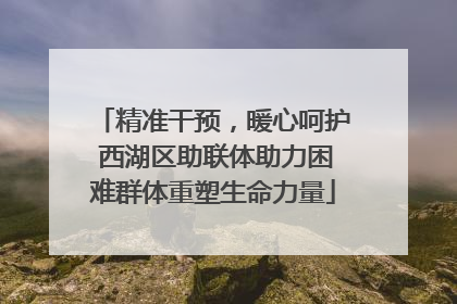 精准干预，暖心呵护 西湖区助联体助力困难群体重塑生命力量