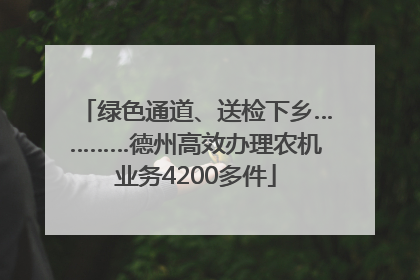 绿色通道、送检下乡…………德州高效办理农机业务4200多件