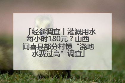 经参调查丨灌溉用水每小时180元？山西闻喜县部分村镇“浇地水费过高”调查