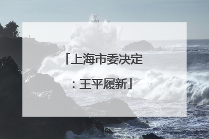 上海市委决定：王平履新