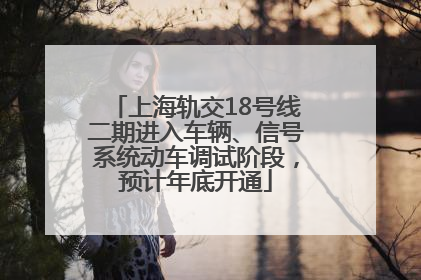 上海轨交18号线二期进入车辆、信号系统动车调试阶段，预计年底开通