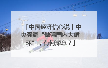 中国经济信心说丨中央强调“做强国内大循环”，有何深意？