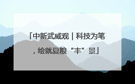 中新武威观｜科技为笔，绘就夏粮“丰”景