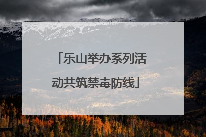 乐山举办系列活动共筑禁毒防线