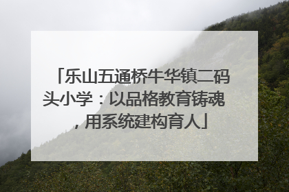 乐山五通桥牛华镇二码头小学：以品格教育铸魂，用系统建构育人