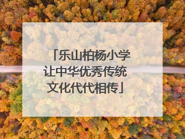 乐山柏杨小学让中华优秀传统文化代代相传