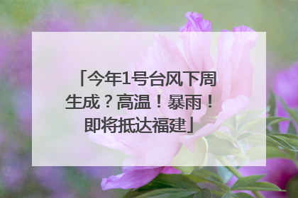 今年1号台风下周生成？高温！暴雨！即将抵达福建