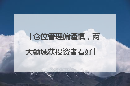 仓位管理偏谨慎，两大领域获投资者看好