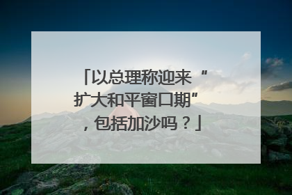 以总理称迎来“扩大和平窗口期”，包括加沙吗？