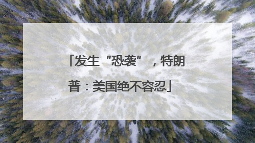 发生“恐袭”，特朗普：美国绝不容忍