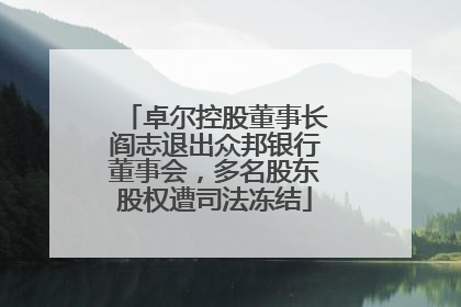 卓尔控股董事长阎志退出众邦银行董事会，多名股东股权遭司法冻结