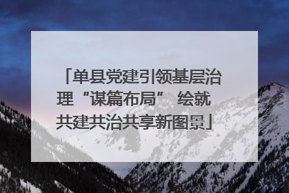 单县党建引领基层治理“谋篇布局” 绘就共建共治共享新图景