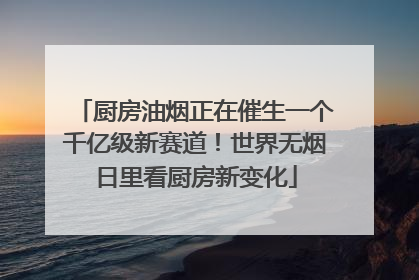厨房油烟正在催生一个千亿级新赛道！世界无烟日里看厨房新变化