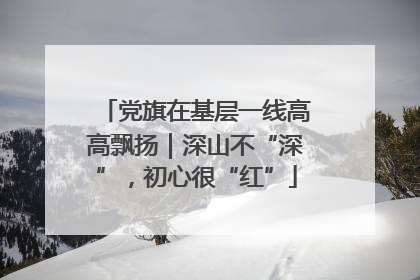 党旗在基层一线高高飘扬｜深山不“深”，初心很“红”