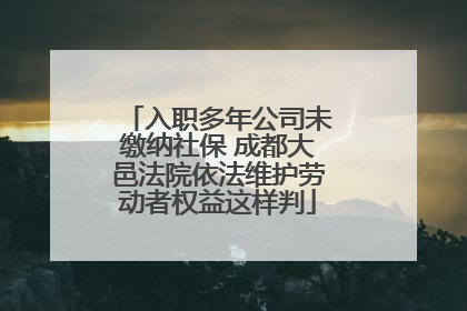入职多年公司未缴纳社保 成都大邑法院依法维护劳动者权益这样判