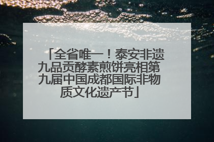 全省唯一！泰安非遗九品贡酵素煎饼亮相第九届中国成都国际非物质文化遗产节