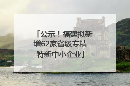 公示！福建拟新增62家省级专精特新中小企业
