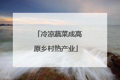 冷凉蔬菜成高原乡村热产业