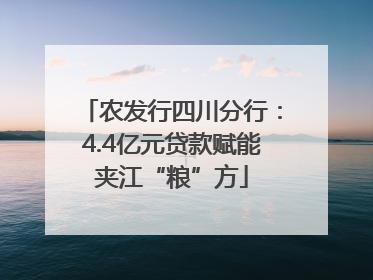 农发行四川分行：4.4亿元贷款赋能夹江“粮”方