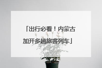 出行必看！内蒙古加开多趟旅客列车