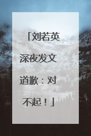 刘若英深夜发文道歉：对不起！