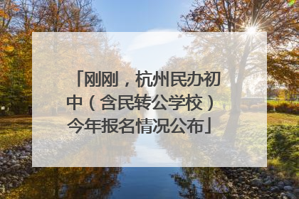刚刚，杭州民办初中（含民转公学校）今年报名情况公布