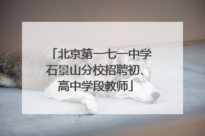 北京第一七一中学石景山分校招聘初、高中学段教师