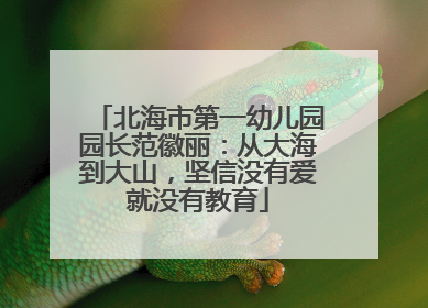 北海市第一幼儿园园长范徽丽：从大海到大山，坚信没有爱就没有教育