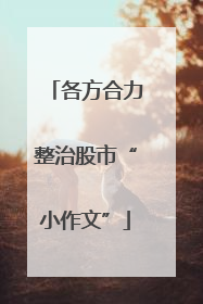 各方合力整治股市“小作文”
