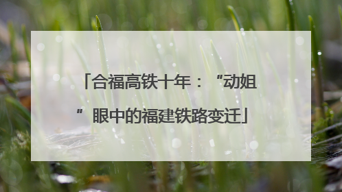 合福高铁十年：“动姐”眼中的福建铁路变迁
