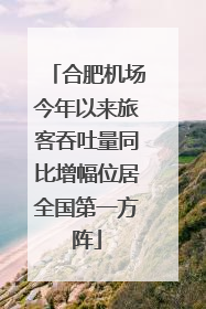 合肥机场今年以来旅客吞吐量同比增幅位居全国第一方阵