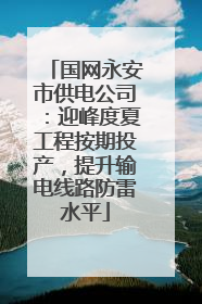 国网永安市供电公司：迎峰度夏工程按期投产，提升输电线路防雷水平