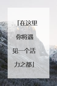 在这里 你将遇见一个活力之都