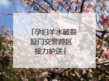 孕妇羊水破裂 厦门交警跨区接力护送